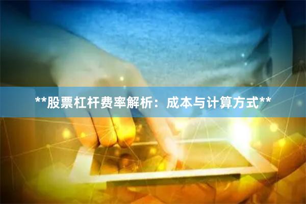 **股票杠杆费率解析：成本与计算方式**